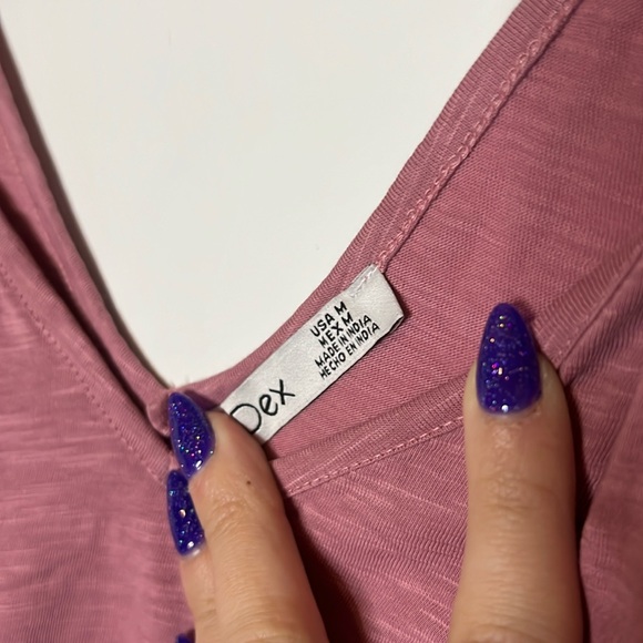 NWT DEX Antique Soft Pink Knotted Tank - Picture 4 of 5